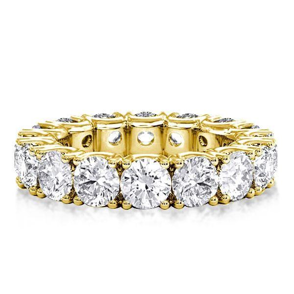 18K Gold Plated Sterling Silver Pave Eternity Wedding Band for Women