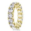 18K Gold Plated Sterling Silver Pave Eternity Wedding Band for Women