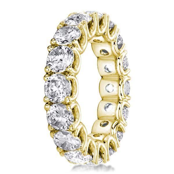 18K Gold Plated Sterling Silver Pave Eternity Wedding Band for Women