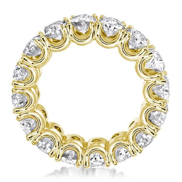 18K Gold Plated Sterling Silver Pave Eternity Wedding Band for Women