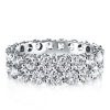 Sterling Silver Double Row White Sapphire Wedding Band - Matching Set Available