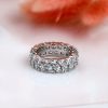 Sterling Silver Double Row White Sapphire Wedding Band - Matching Set Available