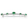 Emerald Green Brooch - Vintage Round Cut Sterling Silver Plated Pin