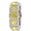 Cushion Cut Yellow Gold Plated Wedding Band for Women - Sterling Silver