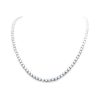 Classic Round Cut Tennis Necklace in Rhodium-Plated Sterling Silver