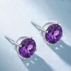 Classic Created Amethyst Stud Earrings in Sterling Silver
