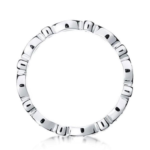 Scalloped Eternity Wedding Band - Created White Sapphire, Sterling Silver