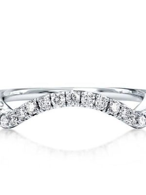 Three-Quarters Design Wave Wedding Band in Rhodium-Plated 925 Sterling Silver (1.00 CT. TW.)