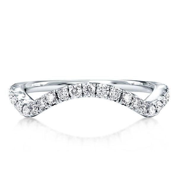 Three-Quarters Design Wave Wedding Band in Rhodium-Plated 925 Sterling Silver (1.00 CT. TW.)