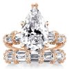 Rose Gold Pear Cut Bridal Set - 9 CT TW Wedding Ring