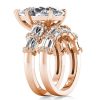 Rose Gold Pear Cut Bridal Set - 9 CT TW Wedding Ring