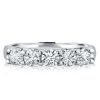 Five Stone Half Eternity Wedding Band in Sterling Silver with 0.25 CTW