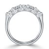 Five Stone Half Eternity Wedding Band in Sterling Silver with 0.25 CTW