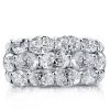 Triple Row Oval Created White Sapphire Eternity Wedding Band in Sterling Silver