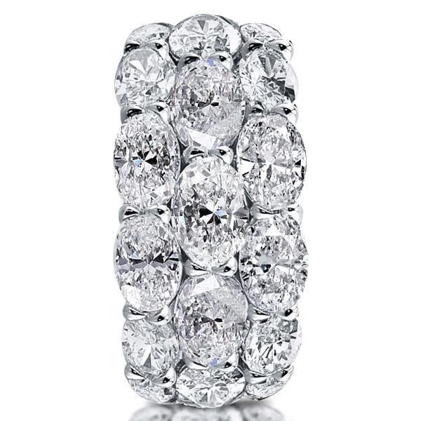 Triple Row Oval Created White Sapphire Eternity Wedding Band in Sterling Silver