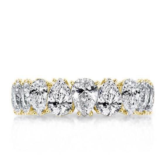 Stackable Wedding Band, 18K Gold Plated Sterling Silver Ring with 14.75 CT. TW. Stones