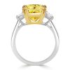 Radiant Yellow Center Stone Engagement Ring in Rhodium-Plated Sterling Silver