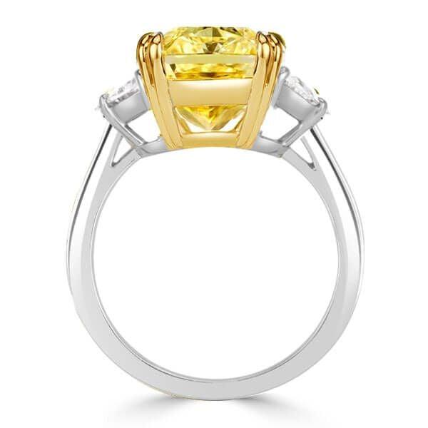 Radiant Yellow Center Stone Engagement Ring in Rhodium-Plated Sterling Silver