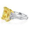 Radiant Yellow Center Stone Engagement Ring in Rhodium-Plated Sterling Silver
