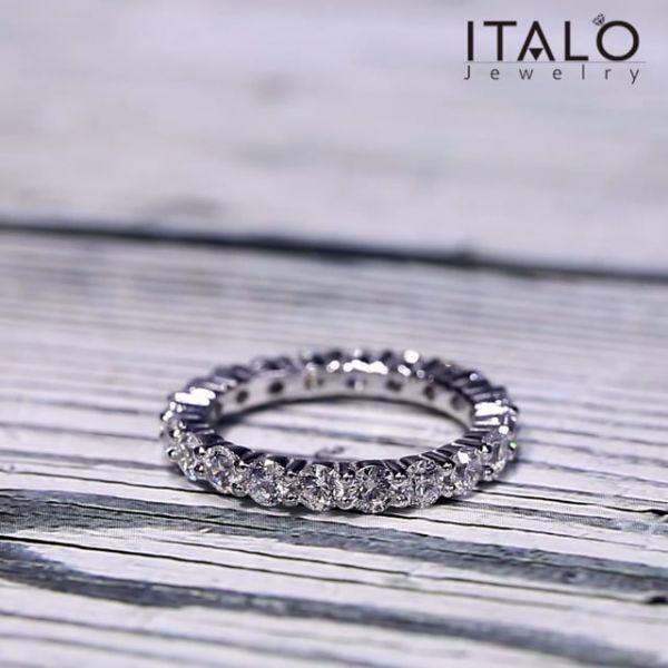 Eternity White Sapphire Wedding Band - 925 Sterling Silver (2.20 CT. TW.)
