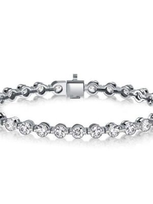 10.08 CT. TW. Round Cut Tennis Bracelet for Women in Sterling Silver