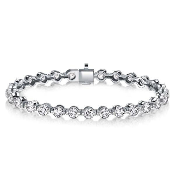 10.08 CT. TW. Round Cut Tennis Bracelet for Women in Sterling Silver