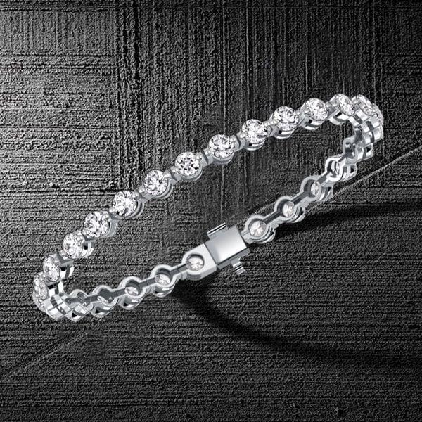 10.08 CT. TW. Round Cut Tennis Bracelet for Women in Sterling Silver