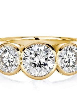 White Gold Plated Sterling Silver 3.35 CTW Three Stone Engagement Ring