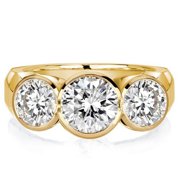 White Gold Plated Sterling Silver 3.35 CTW Three Stone Engagement Ring