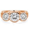 White Gold Plated Sterling Silver 3.35 CTW Three Stone Engagement Ring