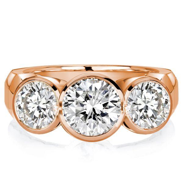 White Gold Plated Sterling Silver 3.35 CTW Three Stone Engagement Ring
