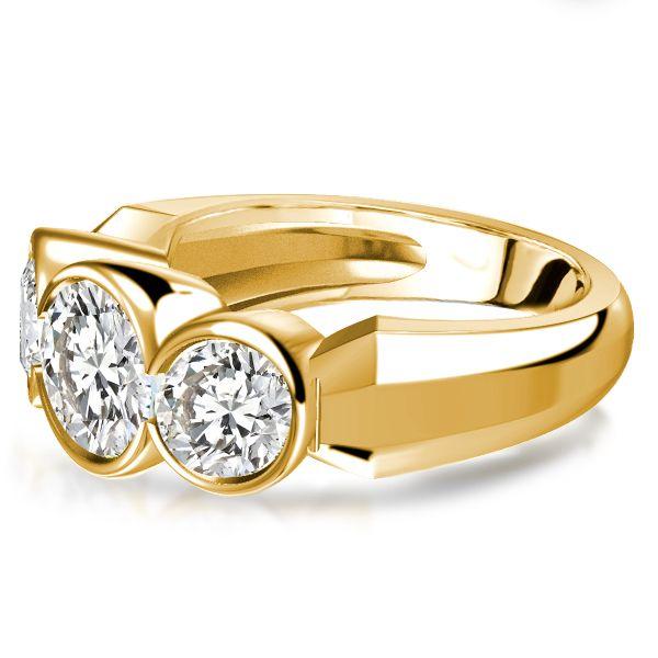 White Gold Plated Sterling Silver 3.35 CTW Three Stone Engagement Ring