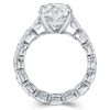 Emerald Cut Created White Sapphire Eternity Ring in Rhodium Plated 925 Sterling Silver