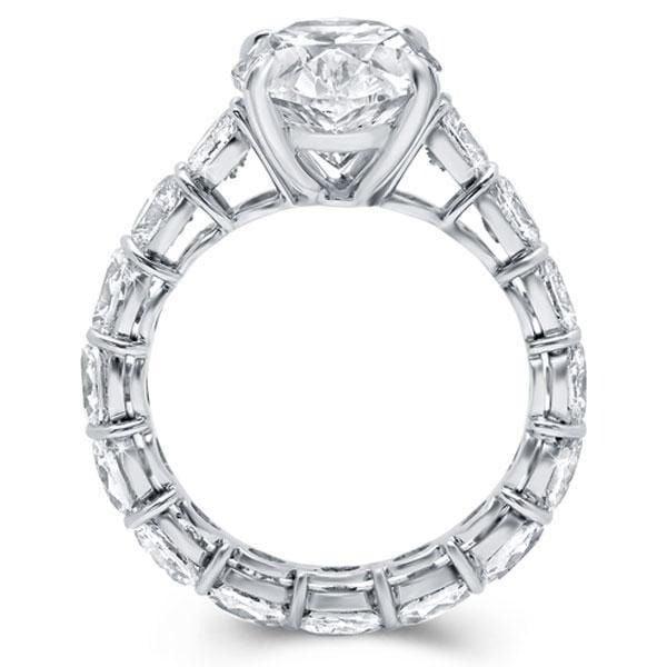 Emerald Cut Created White Sapphire Eternity Ring in Rhodium Plated 925 Sterling Silver
