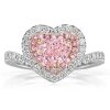 Two Tone Heart Cut Bridal Set, 1.25 CT. Center Stone, Sterling Silver Engagement and Wedding Band Set