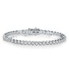 Sterling Silver Round Cut Cubic Zirconia Tennis Bracelet for Women - 6, 7, 8, 9 inches