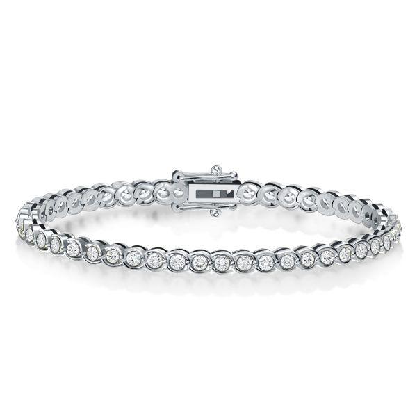 Sterling Silver Round Cut Cubic Zirconia Tennis Bracelet for Women - 6, 7, 8, 9 inches