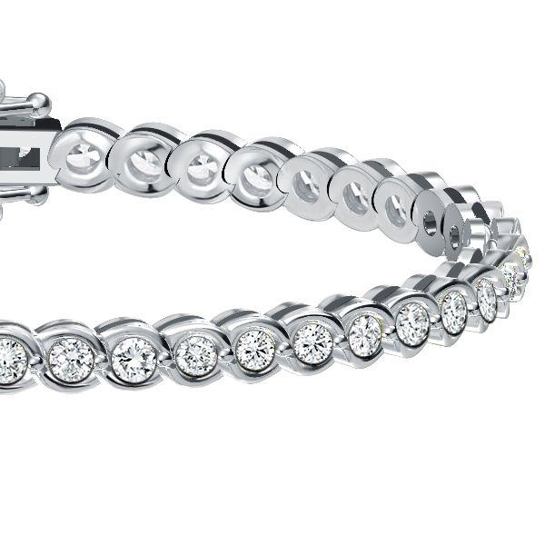 Sterling Silver Round Cut Cubic Zirconia Tennis Bracelet for Women - 6, 7, 8, 9 inches