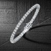 Sterling Silver Round Cut Cubic Zirconia Tennis Bracelet for Women - 6, 7, 8, 9 inches