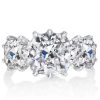 Cushion Cut Three Stone Engagement Ring - 925 Sterling Silver Promise Ring