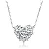 Sterling Silver Heart Pendant Necklace - 4.00 CT. TW, Adjustable Length