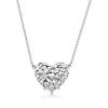 Sterling Silver Heart Pendant Necklace - 4.00 CT. TW, Adjustable Length