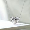 Sterling Silver Heart Pendant Necklace - 4.00 CT. TW, Adjustable Length