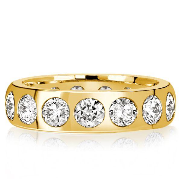 Sterling Silver Flush Set CZ Wedding Band - Silver, Gold, Rose Gold Options