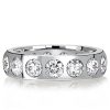 Sterling Silver Flush Set CZ Wedding Band - Silver, Gold, Rose Gold Options