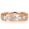 Sterling Silver Flush Set CZ Wedding Band - Silver, Gold, Rose Gold Options