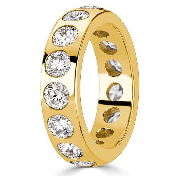 Sterling Silver Flush Set CZ Wedding Band - Silver, Gold, Rose Gold Options