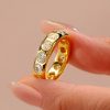 Sterling Silver Flush Set CZ Wedding Band - Silver, Gold, Rose Gold Options