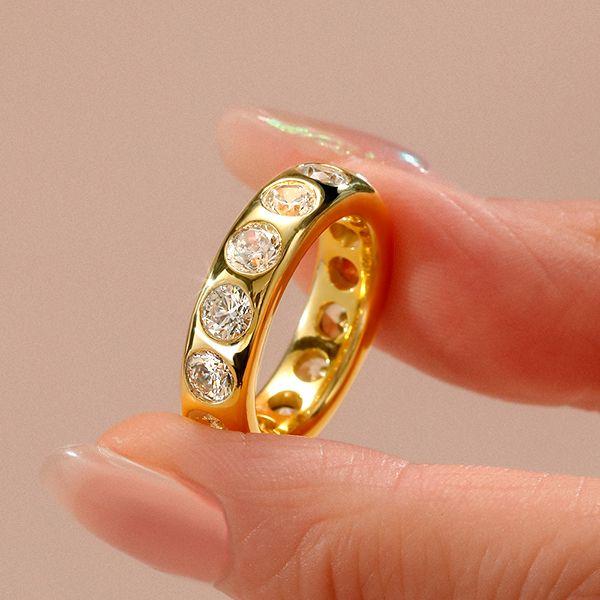 Sterling Silver Flush Set CZ Wedding Band - Silver, Gold, Rose Gold Options