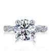 Infinity Shank Sterling Silver Engagement Ring - 3.00 CT Center Stone